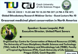 Webinar Grassroot Medicinal Plant Conservation in North America